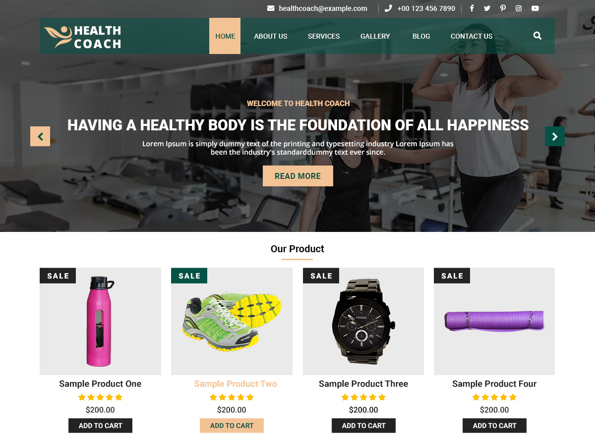 Free Health Coach WordPress Theme