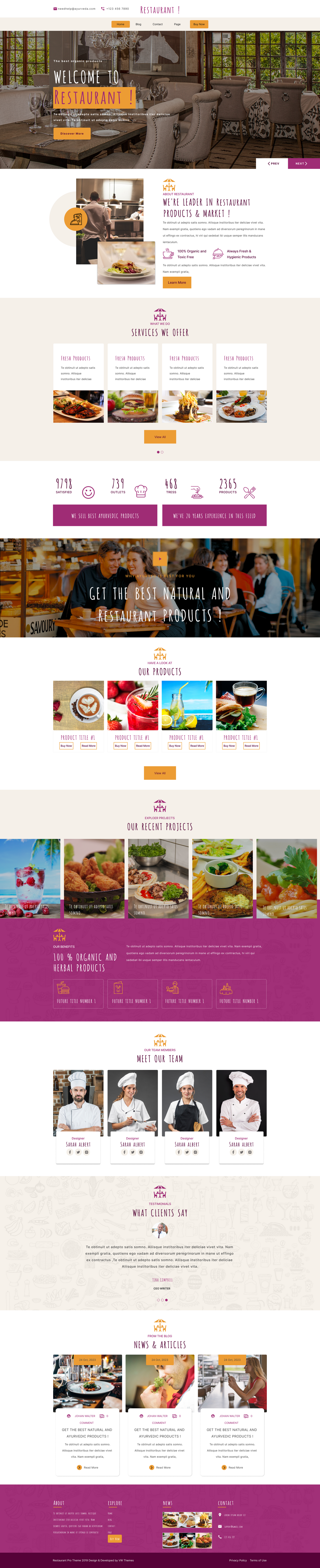 Continental Restaurant WordPress Theme