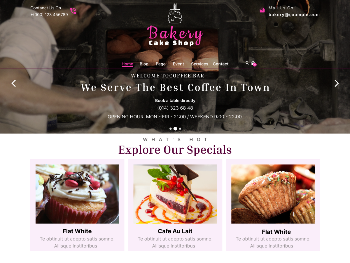 Free Bakery WordPress Theme