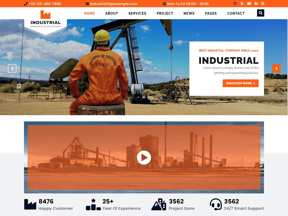 Free Industrial WordPress Theme