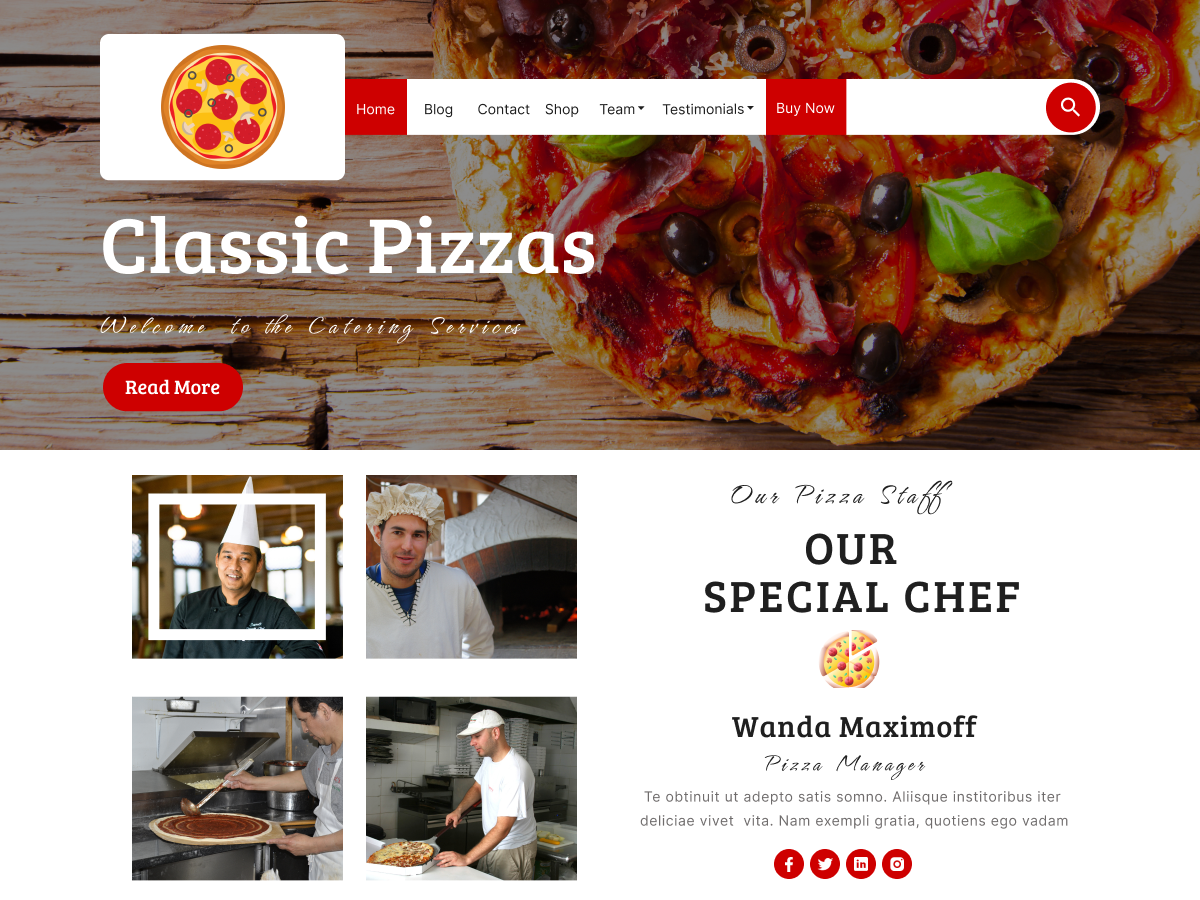 Free Pizza WordPress Theme