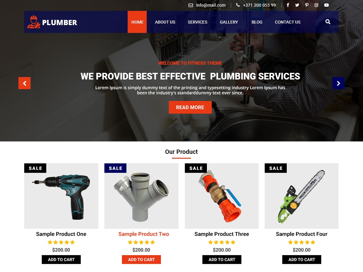 Free Plumbing WordPress Theme