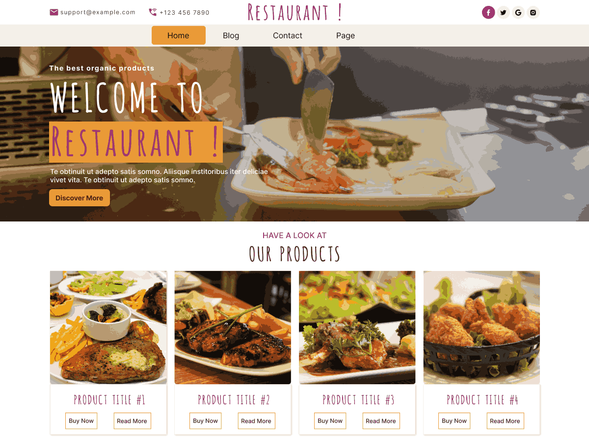 Free Restaurant WordPress Theme