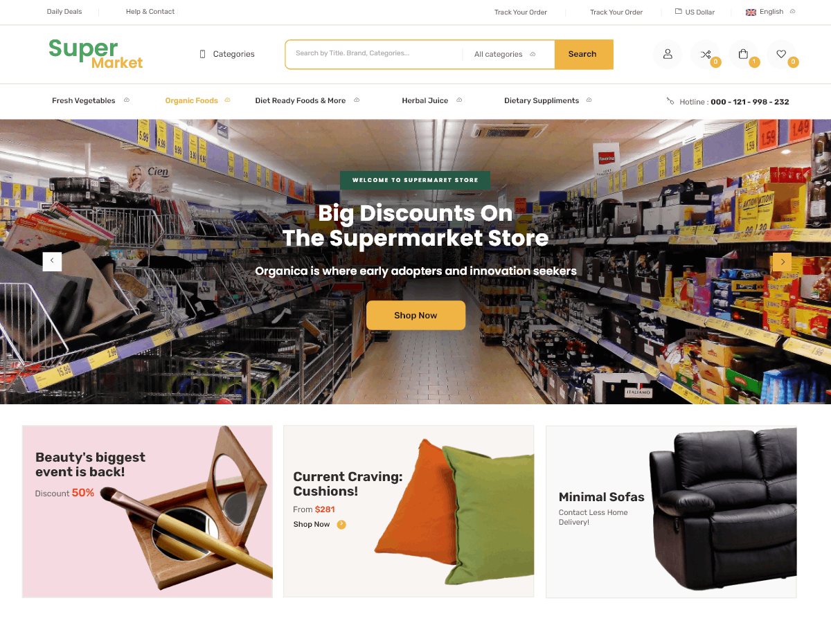 Free Supermarket WordPress Theme