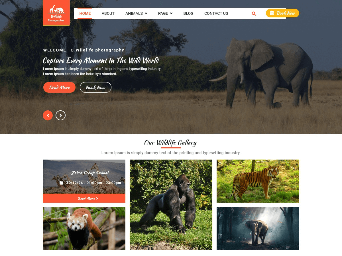 Free Wildlife WordPress Theme