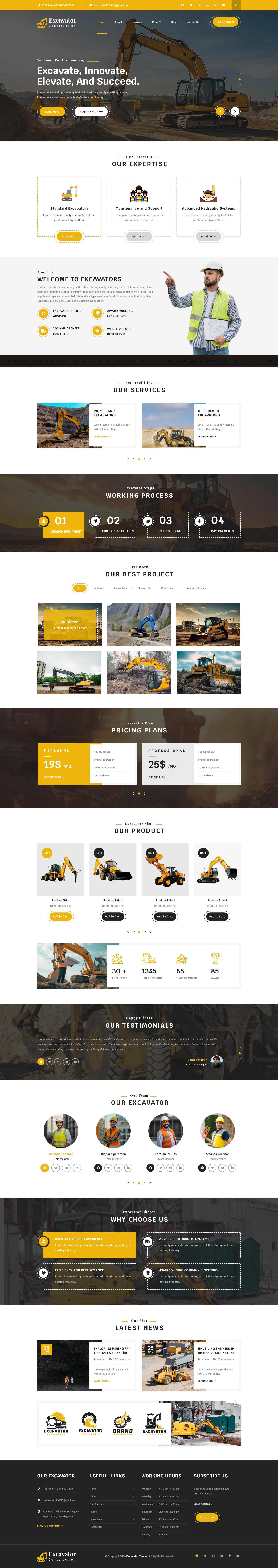 Land Excavator WordPress Theme | For Construction Experts