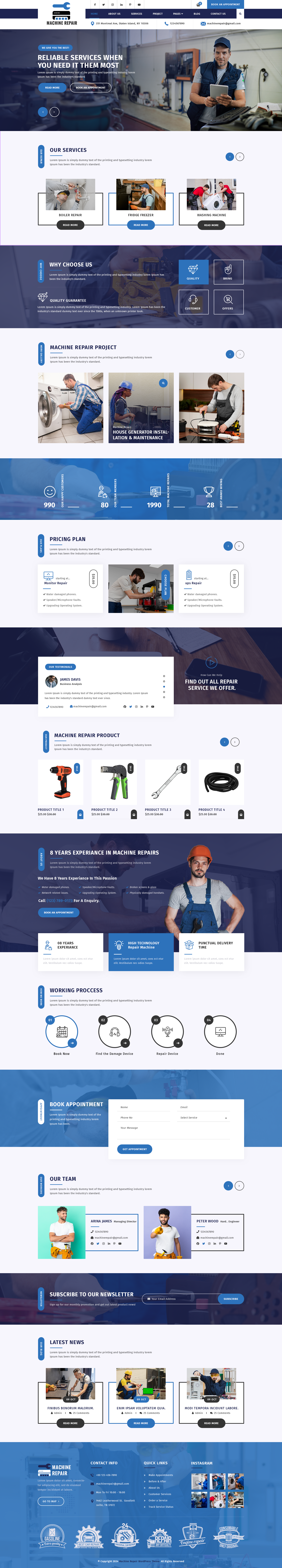 Machine Repair WordPress Theme : Enhance Your Business Online