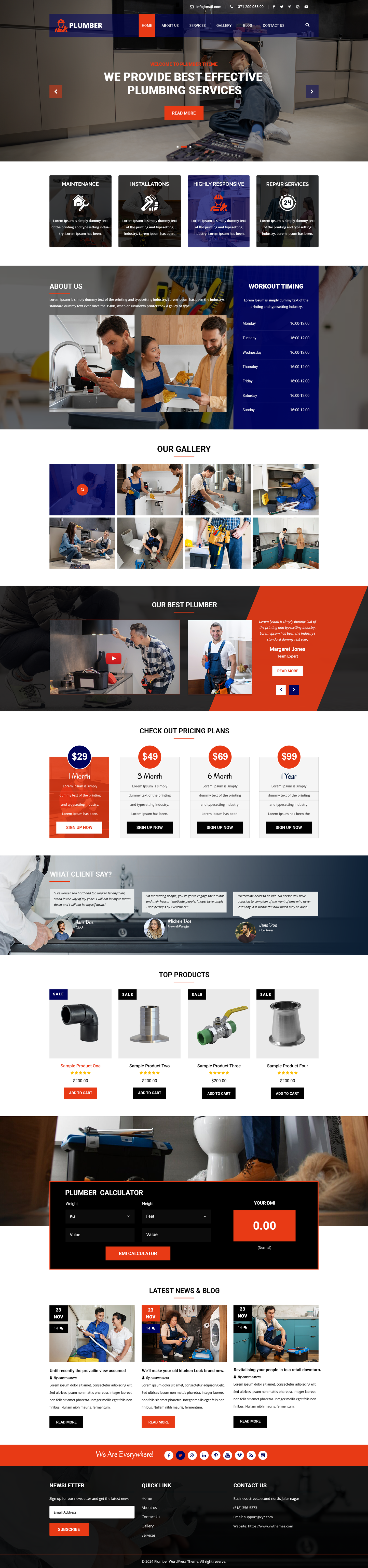 Plumber WordPress Theme