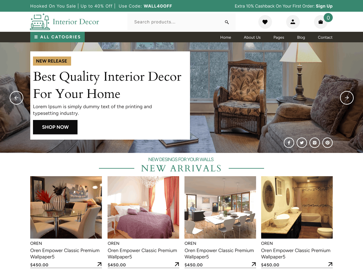 Free Interior Designer WordPress Theme