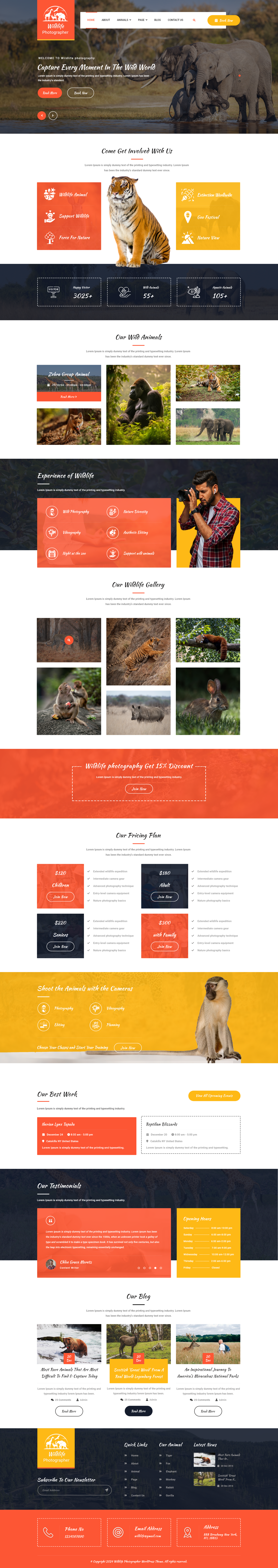 Wildlife Photography WordPress Theme For Nature Enthusiasts